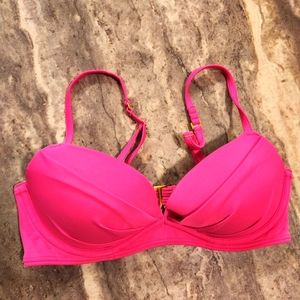 Smart & Sexy Women's Swim Secret Convertible Push-up Bikini Top Fuschia Size 32C
